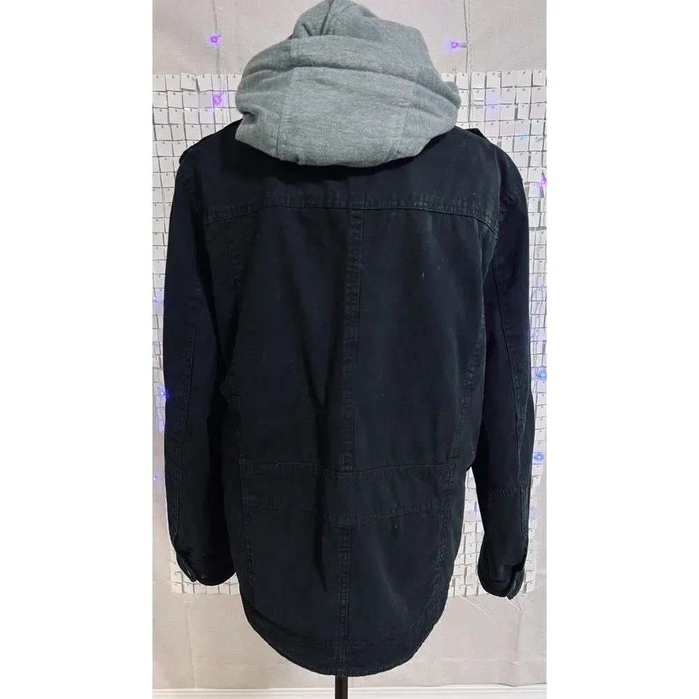 Levi Strauss Washed Cotton Hooded Military Jacket. Size S.